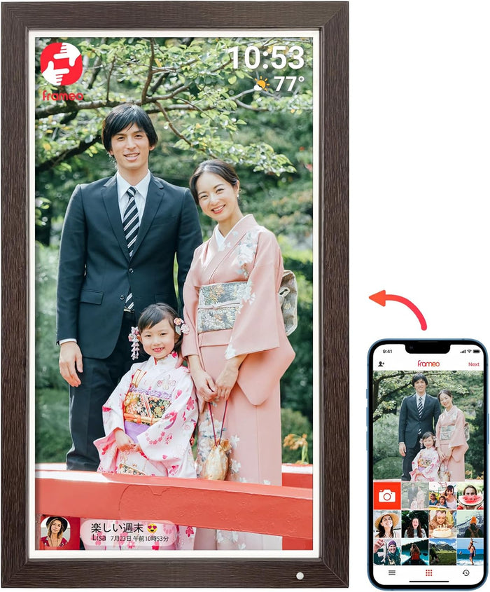 Frameo 21.5インチ 32GB WiFiデジタルフォトフレーム（リモコン付きモデル）